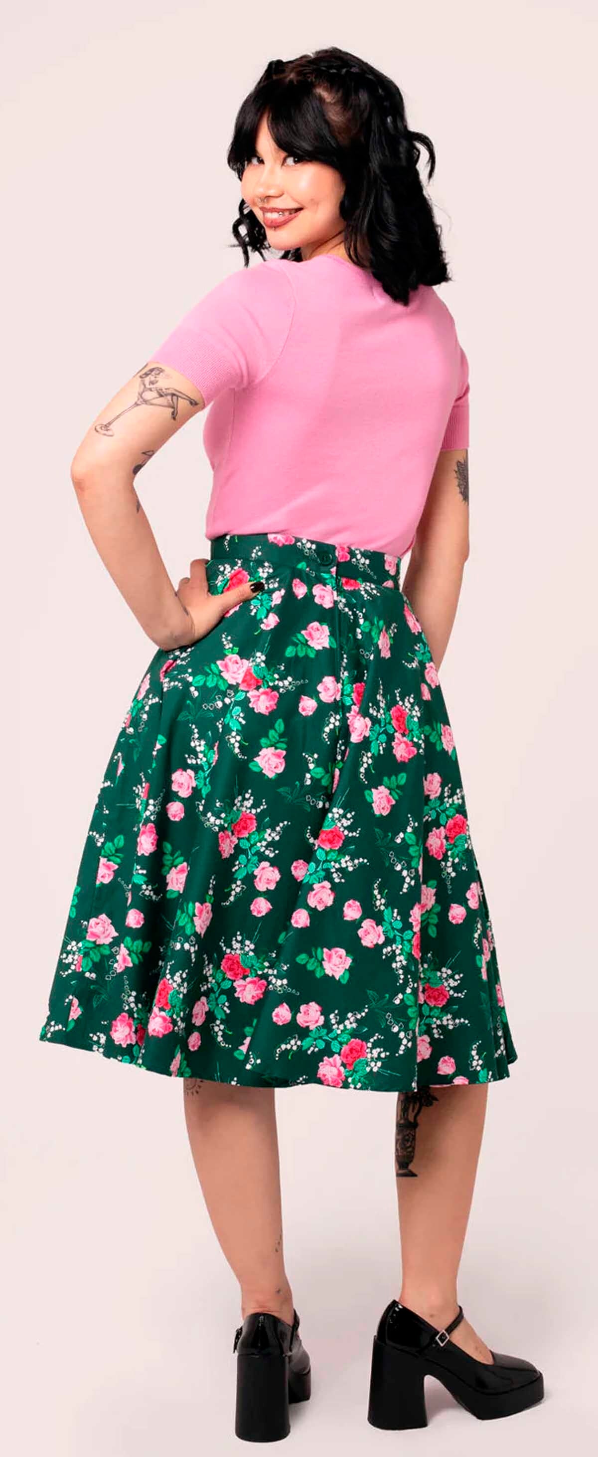 Hell_Bunny_MABEL_ROSES_Vintage_Blueten_Rosen_Full_Circle_50s_SWING_SKIRT_Rock_-_Dunkelgruen-2