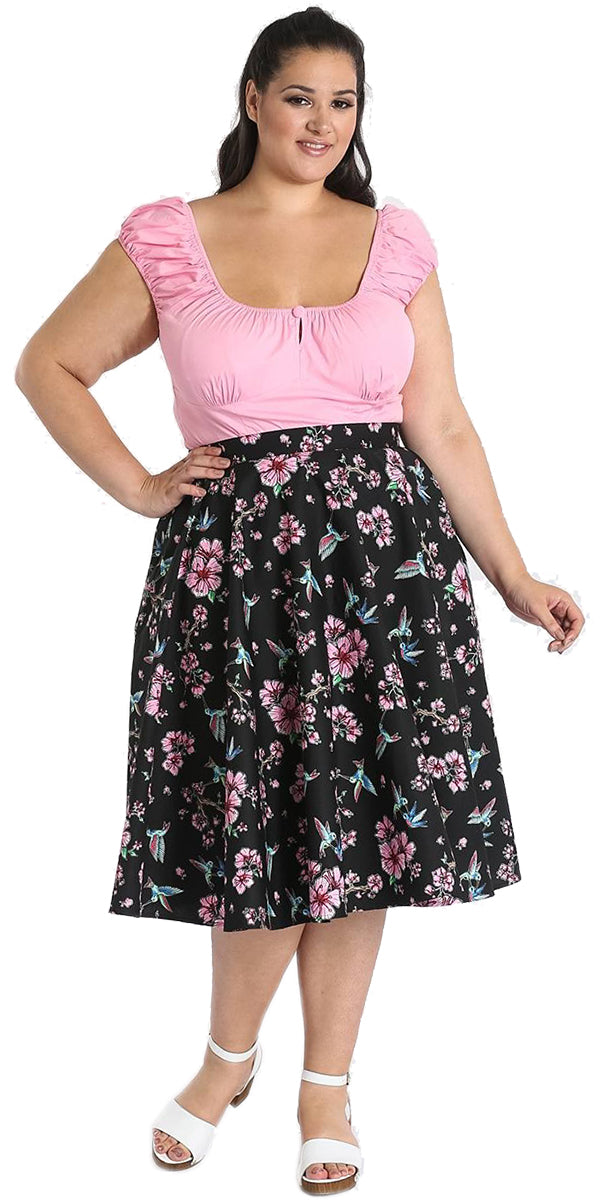 Hell_Bunny_MADISON_Vintage_KOLIBRI_BLUMEN_Swing_Skirt_ROCK_Plus_Size-2