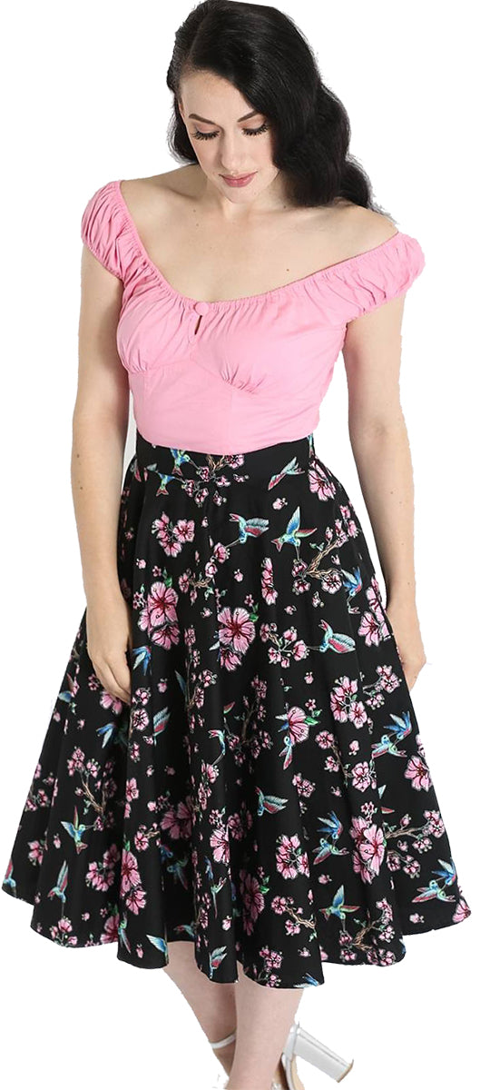 Hell_Bunny_MADISON_Vintage_KOLIBRI_Flower_BLUMEN_Swing_Skirt_TELLERROCK-2