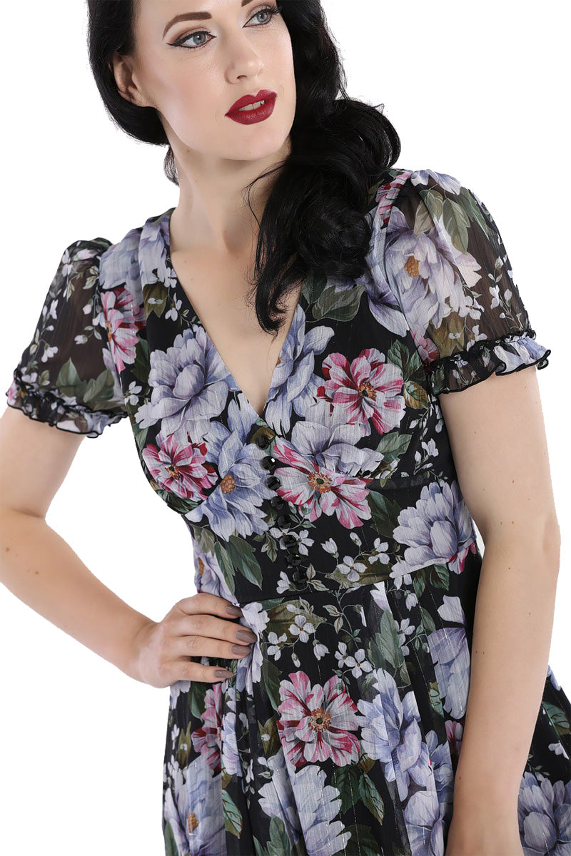 Hell_Bunny_MAGNOLIA_50s_FLORAL_Blumen_CHIFFON_Kurzarm_SWING_DRESS_Kleid_killer_kirsche_2