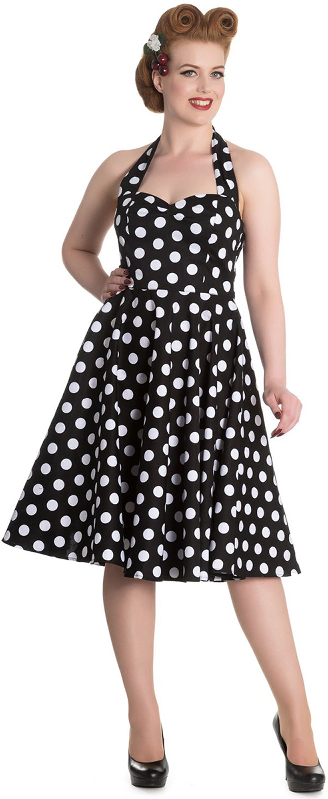 Hell_Bunny_MARIAM_Polka_Dot_PUNKTE_Neckholder_SWING_DRESS_Kleid_Schwarz_killer_kirscheQBdfTavlgG6H6