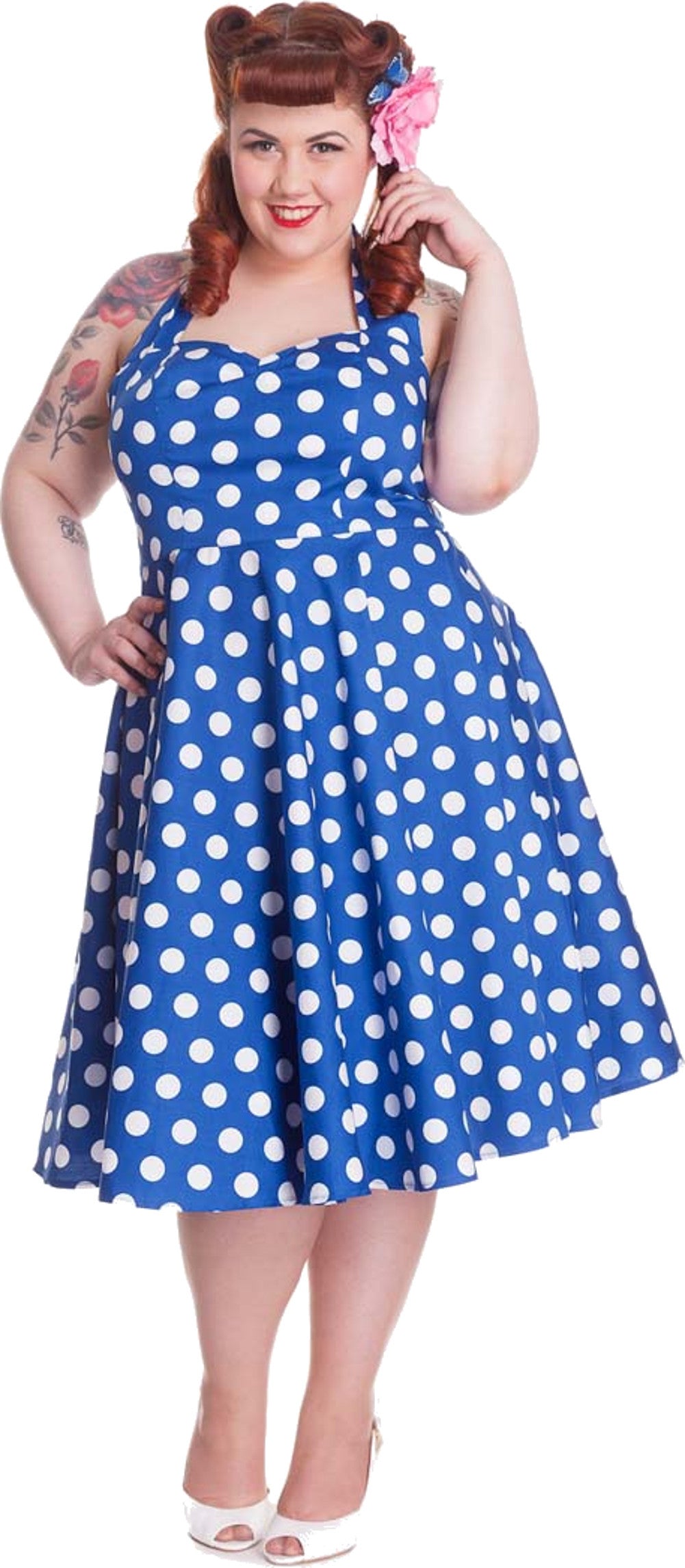 Hell_Bunny_MARIAM_Polka_Dots_50s_Punkte_SWING_Vintage_Retro_KLEID_Plus_Size_-_Blau