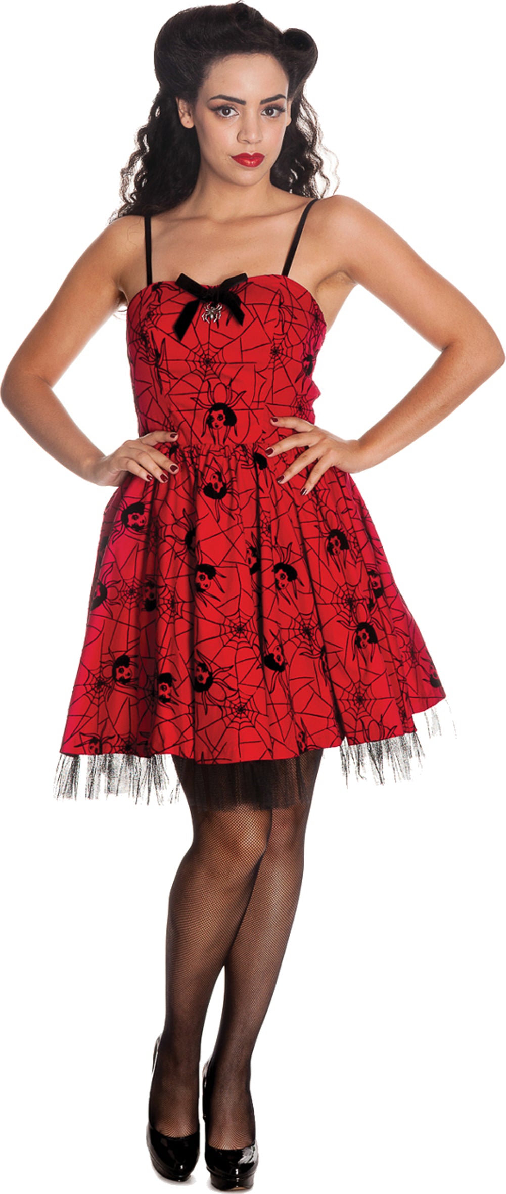 Hell_Bunny_MARY_JANE_Spiderweb_Gothic_PETTICOAT_Kleid_-_Rot