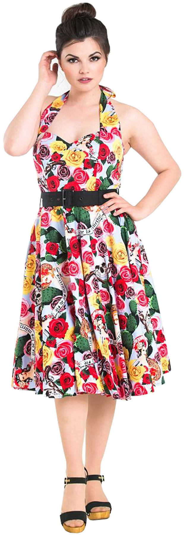 Hell_Bunny_MEXICO_Pin_Up_Girls_ROSEN_Flower_Skulls_Neckholder_KLEID_killer_kirsche