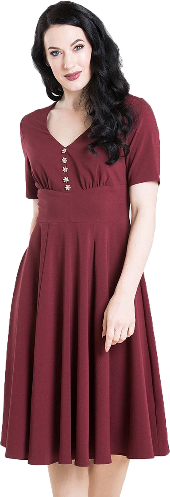 Hell_Bunny_MILAY_Vintage_40s_Blumen_BUTTONED_Swing_Dress_KLEID_Rot_killer_kirschecjFAx9EdMzr6x