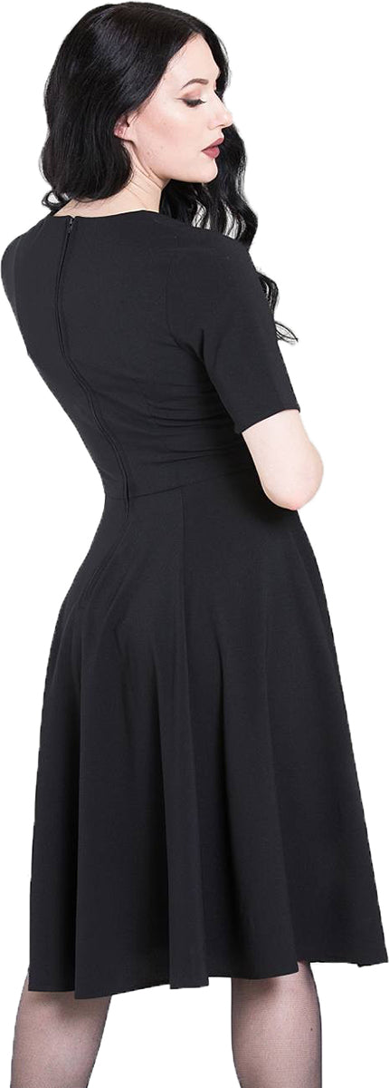 Hell_Bunny_MILAY_Vintage_40s_Blumen_BUTTONED_Swing_Dress_KLEID_Schwarz-3