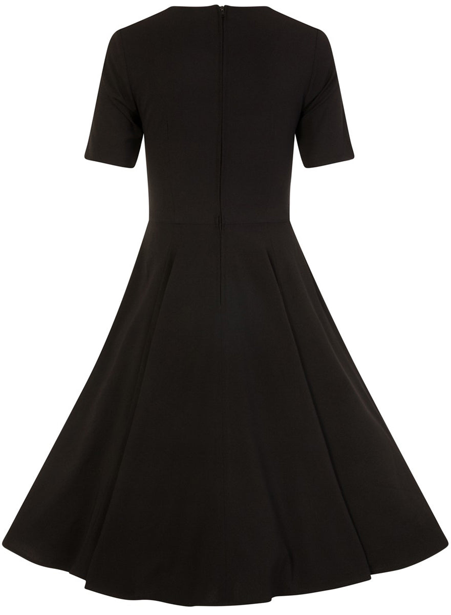 Hell_Bunny_MILAY_Vintage_40s_Blumen_BUTTONED_Swing_Dress_KLEID_Schwarz-5