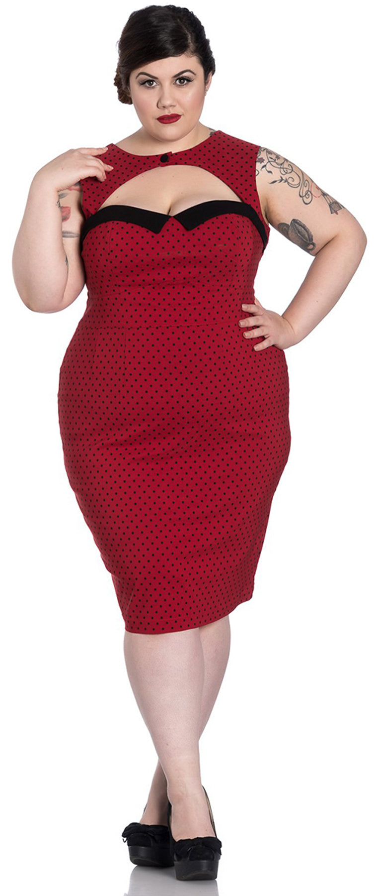 Hell_Bunny_MILEY_Polka_Dots_Punkte_Peephole_Pencil_DRESS_Kleid_PLUS_SIZE_Rot_killer_kirscheAwcUyHKj8jkYB