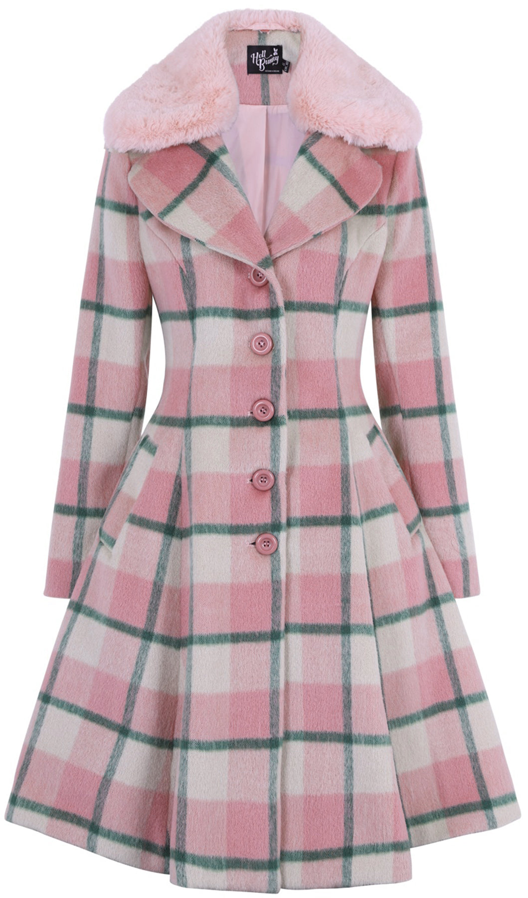 Hell_Bunny_MILLICENT_Vintage_CHECK_Karo_Faux_Fur_SWING_MANTEL_Coat_Rosa_killer_kirsche_4