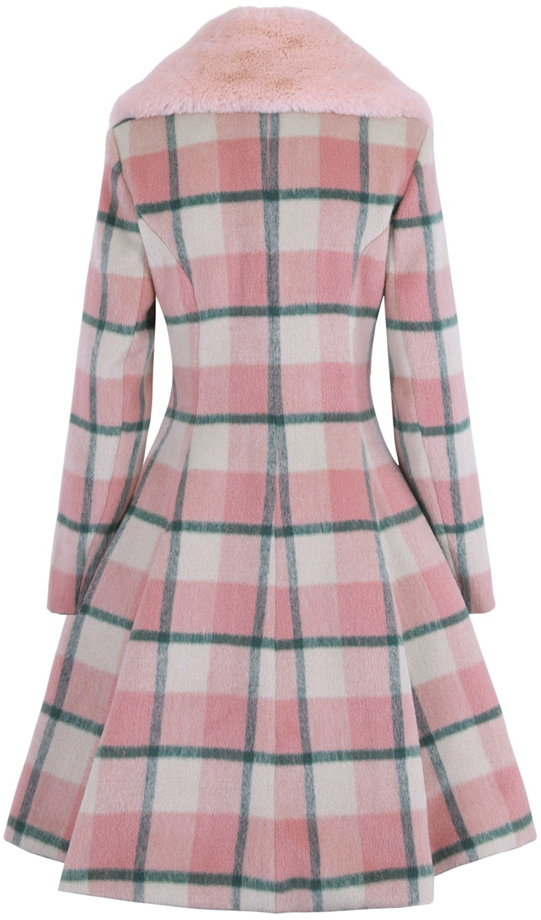 Hell_Bunny_MILLICENT_Vintage_CHECK_Karo_Faux_Fur_SWING_MANTEL_Coat_Rosa_killer_kirsche_5
