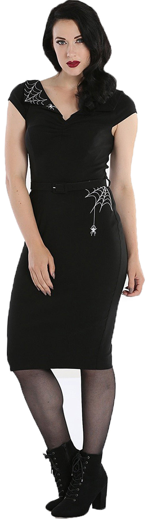 Hell_Bunny_MISS_MUFFET_Embroidery_SPINNENNETZ_Spider_PENCIL_DRESS_Bleistiftkleid_killer_kirsche