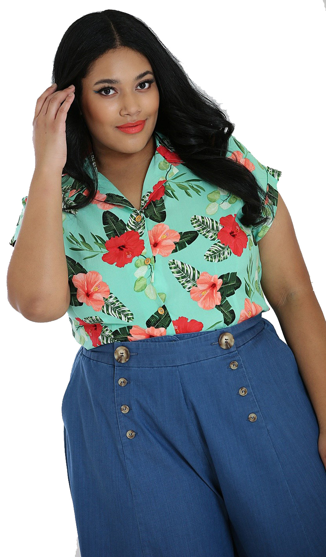 Hell_Bunny_MOANA_Tropical_HIBISKUS_Blumen_Kurzarm_BLUSE_Shirt_Hemd_Plus_Size_killer_kirsche_1gebvCLp3r4YSk