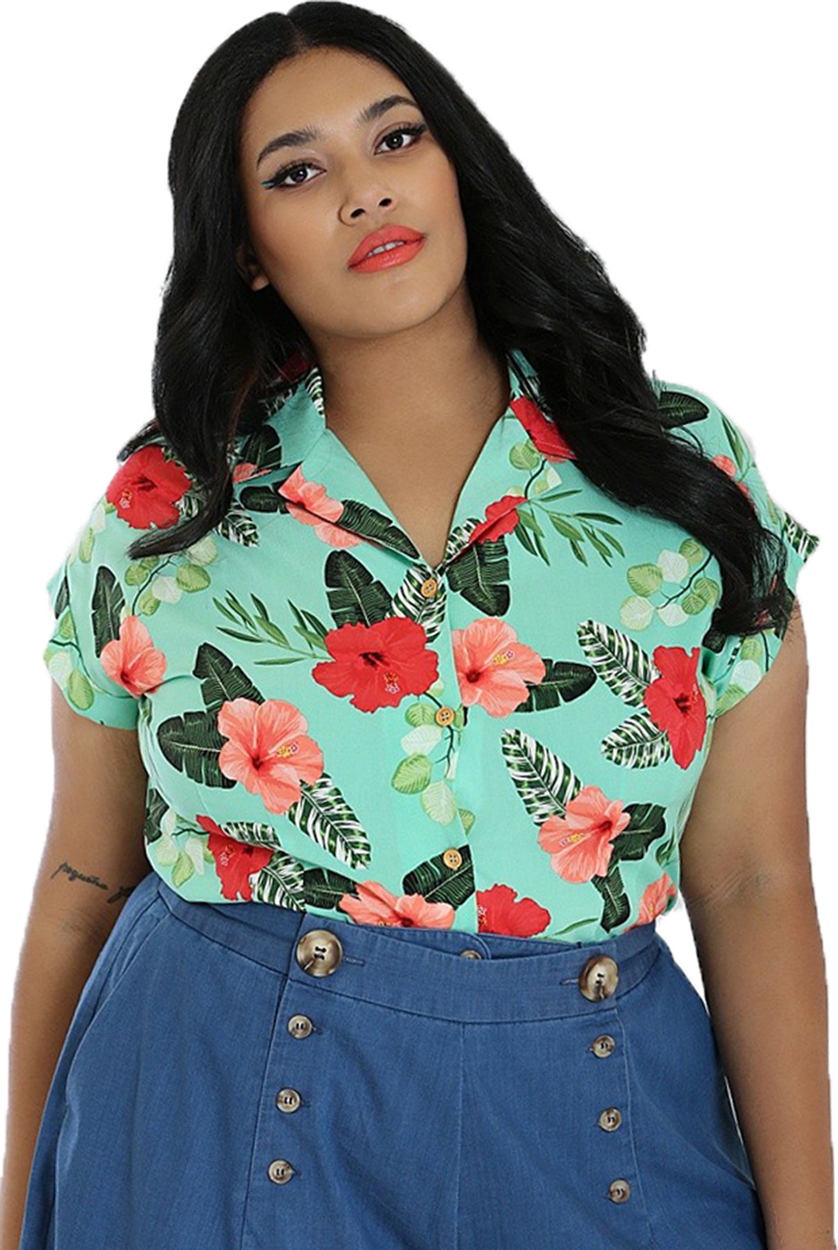 Hell_Bunny_MOANA_Tropical_HIBISKUS_Blumen_Kurzarm_BLUSE_Shirt_Hemd_Plus_Size_killer_kirsche_1tmMHsQraAn6pC