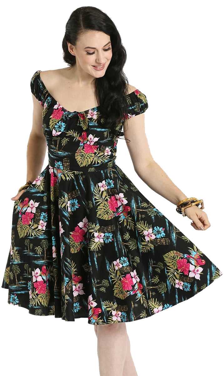 Hell_Bunny_NOA_NOA_Tropical_TIKI_Parrot_Hibiskus_Blumen_BOW_SWING_Dress_KLEID-2yLc89qO6jcIaz