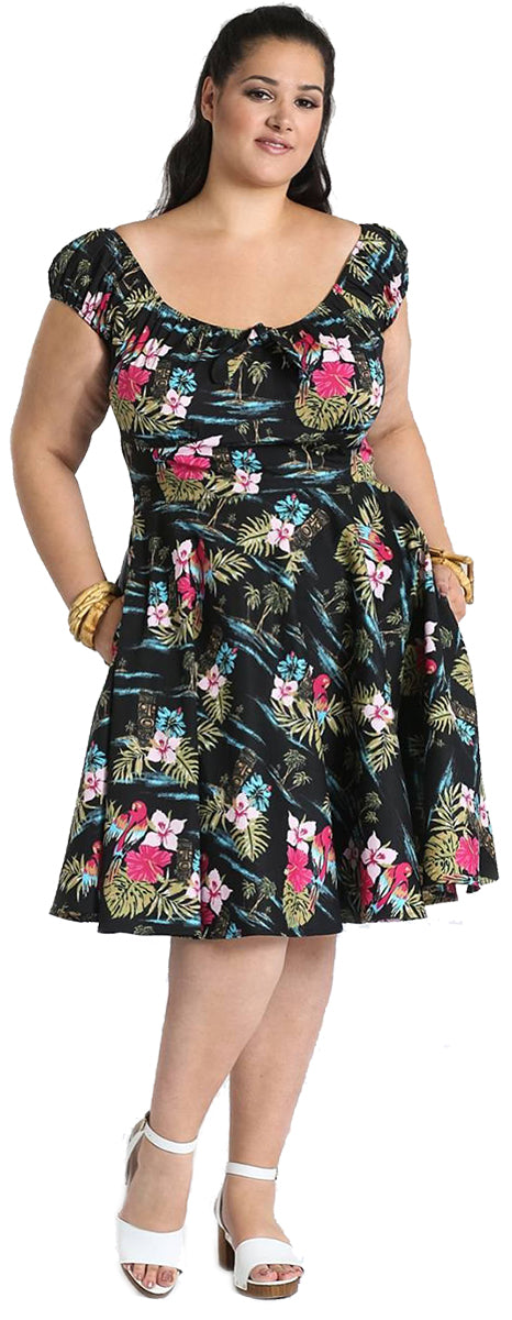 Hell_Bunny_NOA_NOA_Tropical_TIKI_Parrot_Hibiskus_Bow_SWING_KLEID_Plus_Size-1