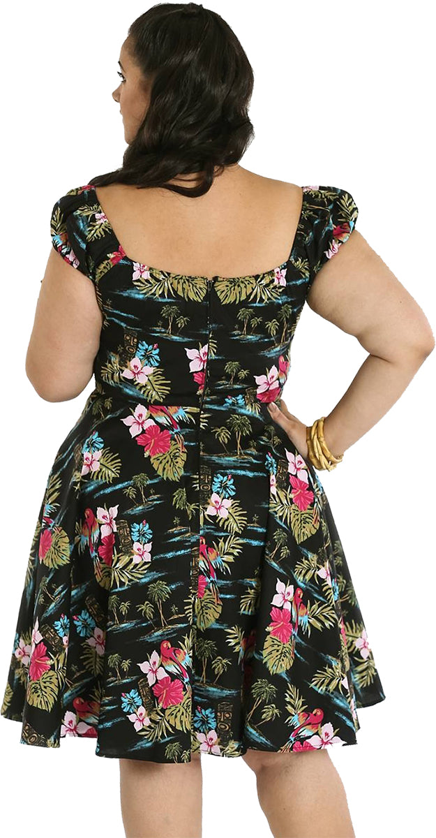 Hell_Bunny_NOA_NOA_Tropical_TIKI_Parrot_Hibiskus_Bow_SWING_KLEID_Plus_Size-3