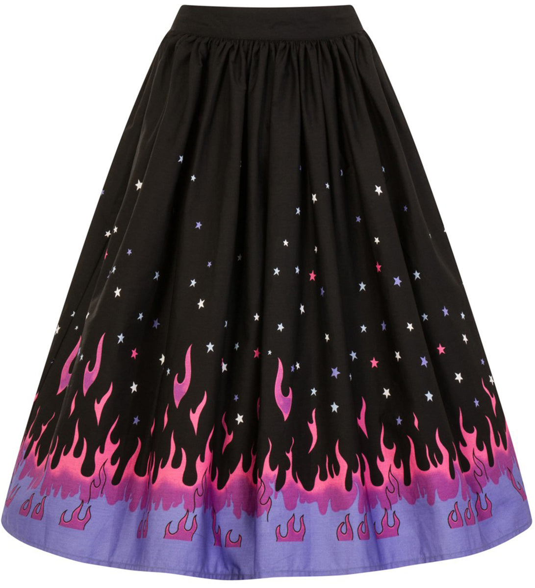 Hell_Bunny_PINBALL_Stars_FLAMES_Flammen_Retro_TELLERROCK_Swing_Skirt-2
