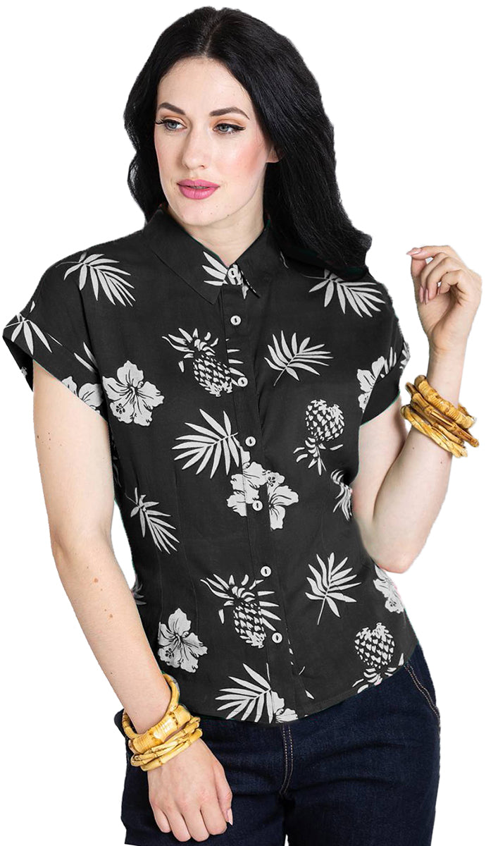 Hell_Bunny_PINEAPPLE_Vintage_HIBISKUS_Buttoned_Kurzarm_HAWAII_BLUSE_Shirt-1