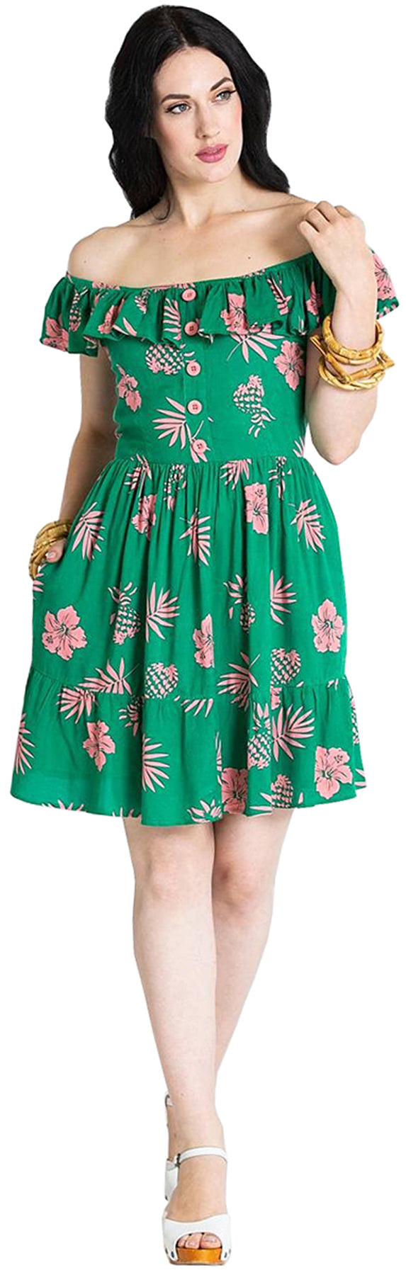 Hell_Bunny_PINEAPPLE_Vintage_Tiki_Carmen_MINI_Swing_Dress_KLEID_Gruen_killer_kirsche_1