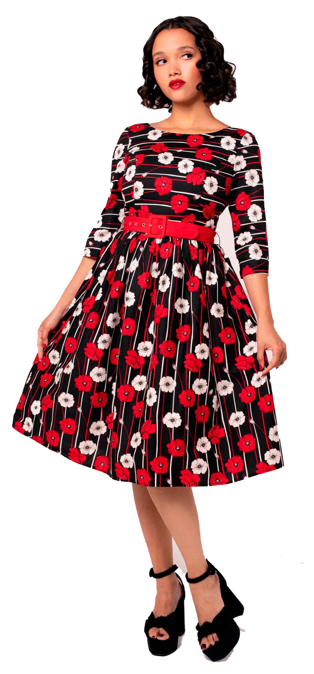 Hell_Bunny_POPPY_STRIPED_50s_34_Arm_Vintage_Mohnblumen_V-Back_SWING_DRESS_Kleid-1
