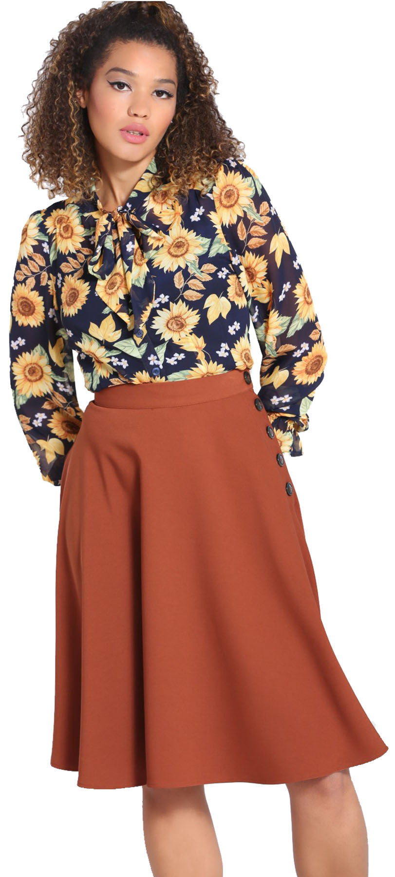 Hell_Bunny_RAVENWOOD_BUTTON_Vintage_PLAIN_High_Waist_SWING_SKIRT_Tellerrock_killer_kirsche_1