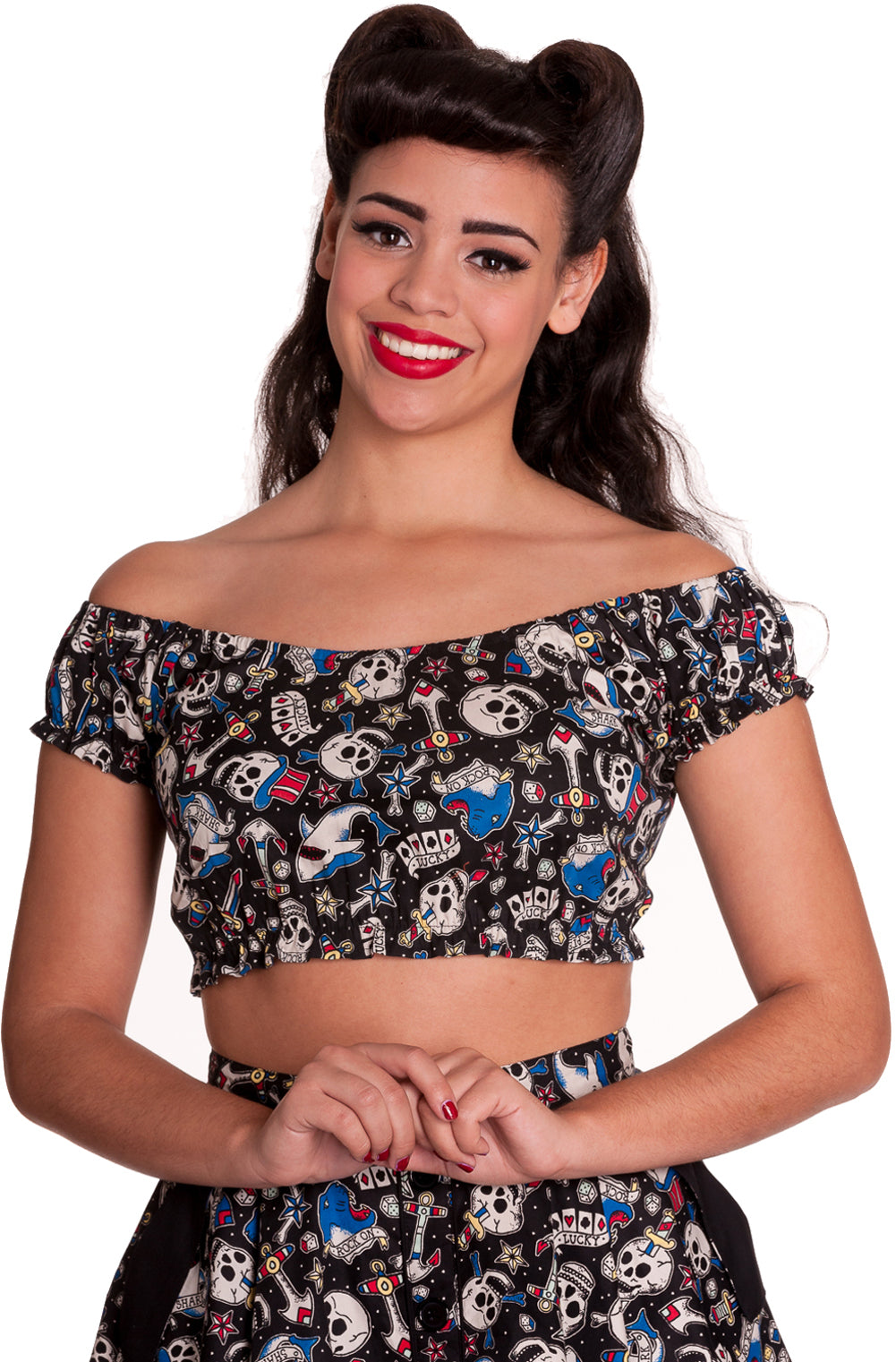 Hell_Bunny_ROCK_ON_Oldschool_Tattoo_Skull_CROP_TOP_Bluse