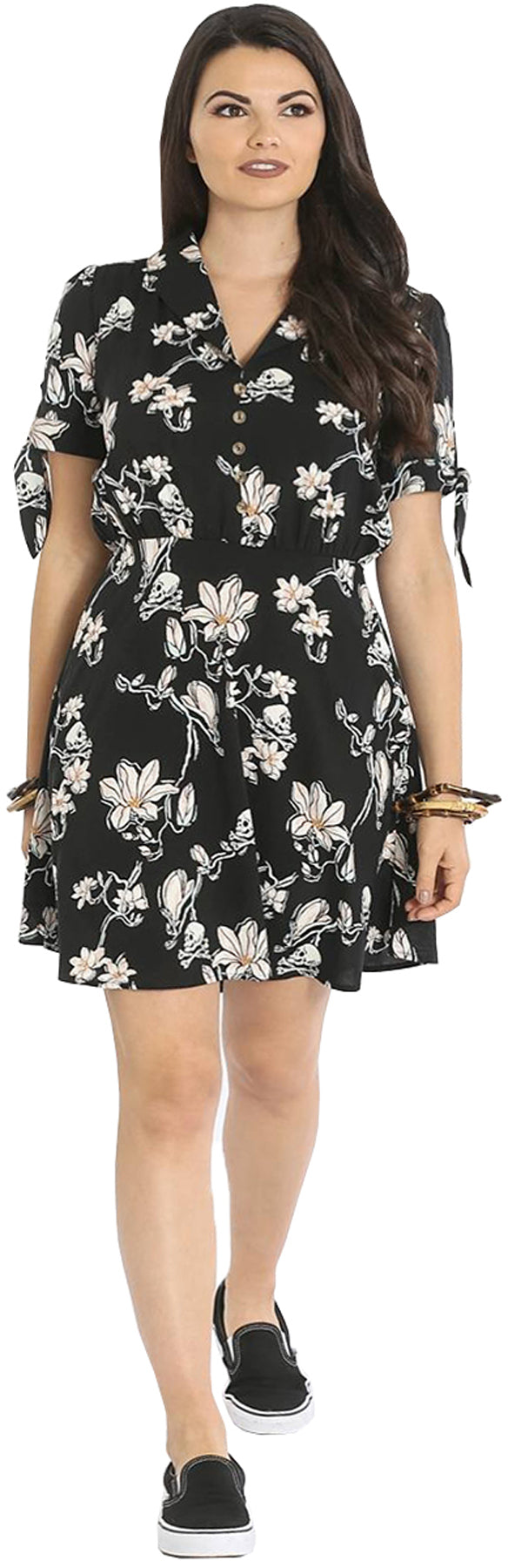 Hell_Bunny_SAGANO_Retro_FLORAL_SKULL_Kurzarm_MINI_Swing_HEMDKLEID_Plus_Size_killer_kirscheku20a2fpOfiBK