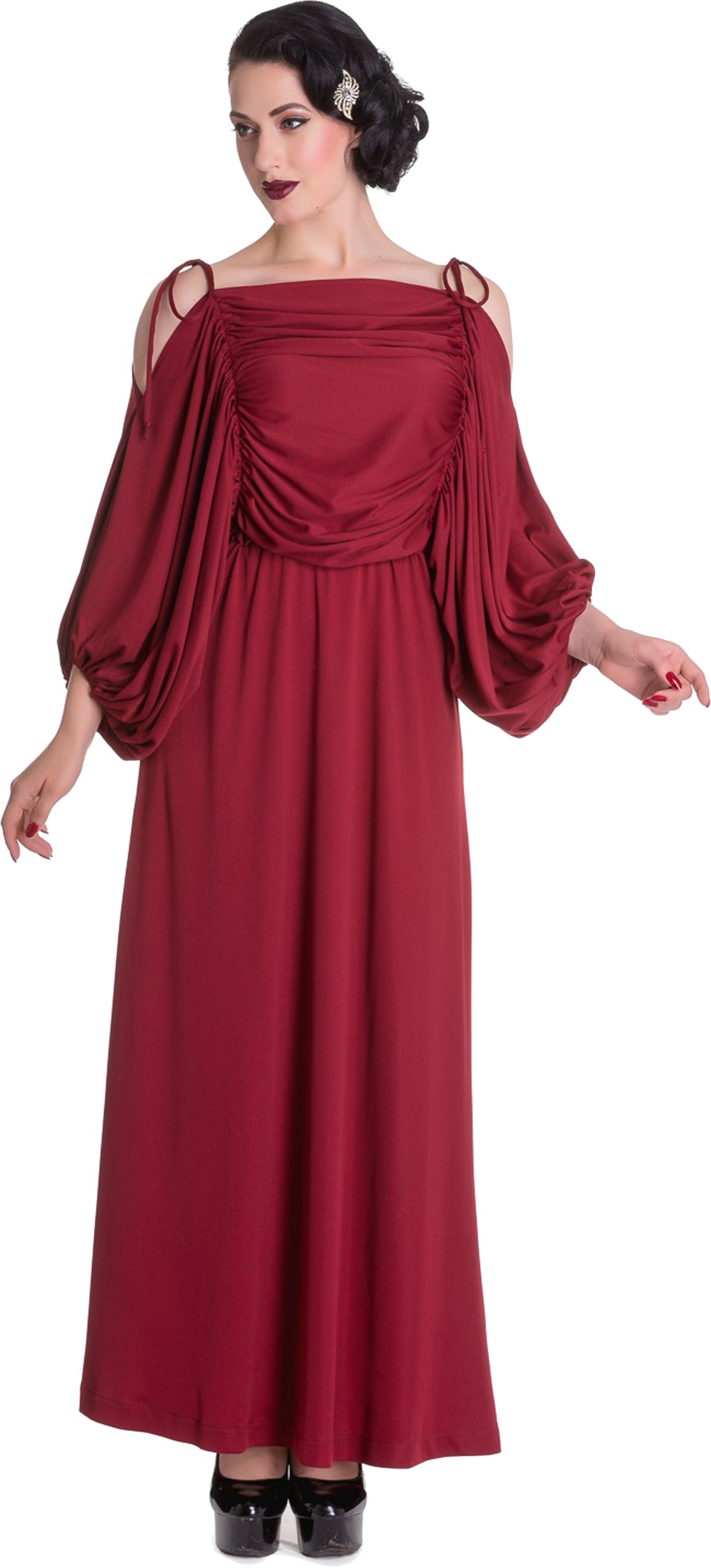 Hell_Bunny_SHOREDITCH_Vintage_Fledermausaermel_MAXI_Tunikakleid_Dress_-_Weinrot