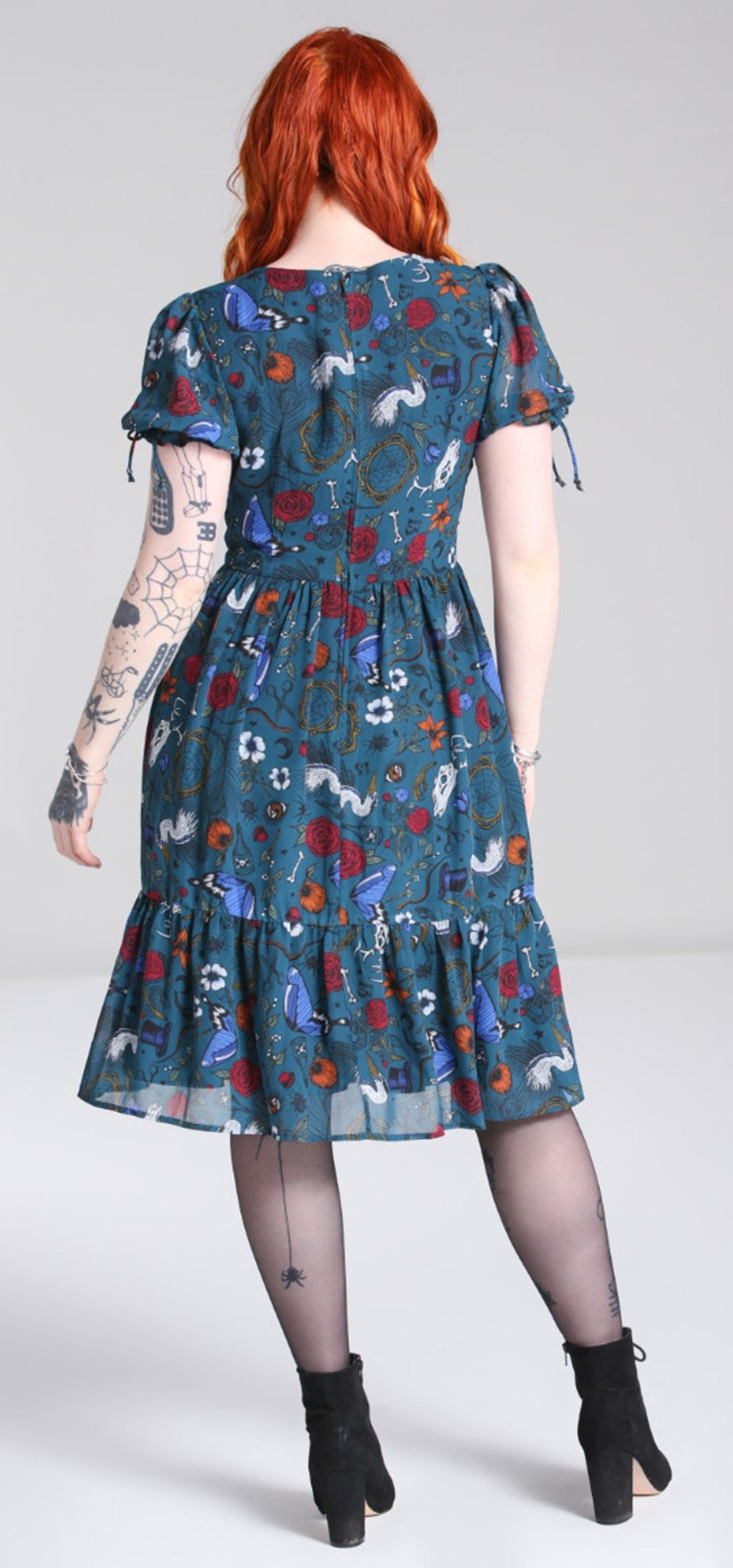 Hell_Bunny_SIANNA_CHIFFON_Nature_Style_VNeck_Vintage_ALinie_KLEID_Dress_Teal-2