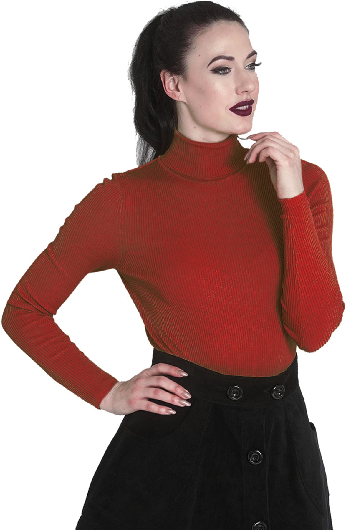 Hell_Bunny_SPIROS_Vintage_RIPPSTRICK_Turtleneck_Basic_Oberteil_SHIRT_Maroon_killer_kirschegZZ3AwYgcITaC