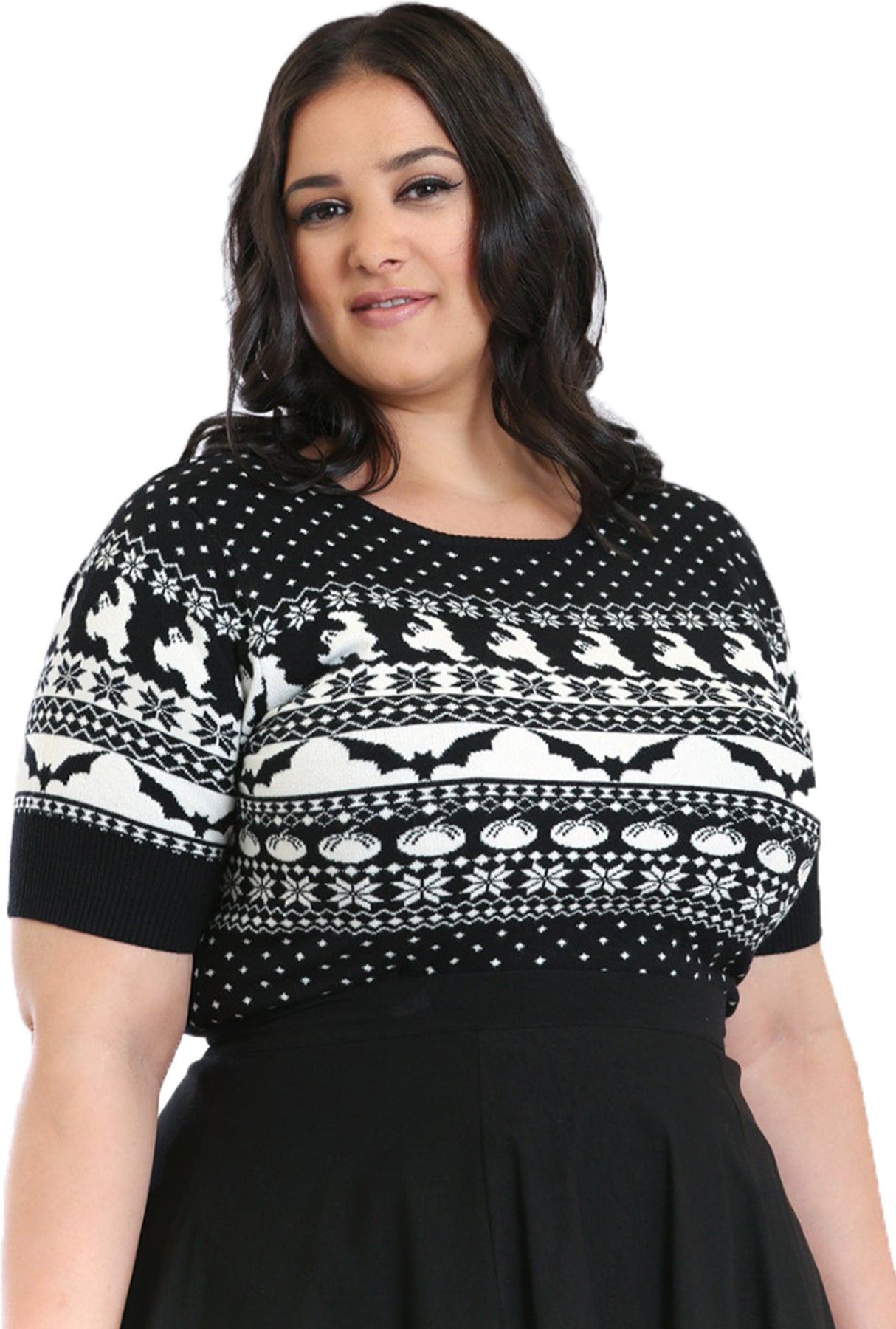 Hell_Bunny_SPOOK_Geister_BATS_Kurzarm_Pullover_STRICKSHIRT_Jumper_Plus_Size_Killer_Kirsche-1