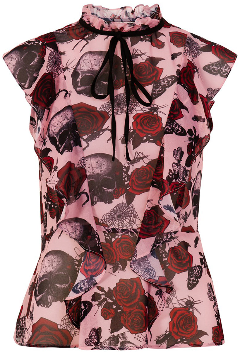 Hell_Bunny_SULLEN_Vintage_ROSES_Skulls_Insect_PEPLUM_Chiffon_BLUSE_Blouse-38OEJlLPjAX9S4