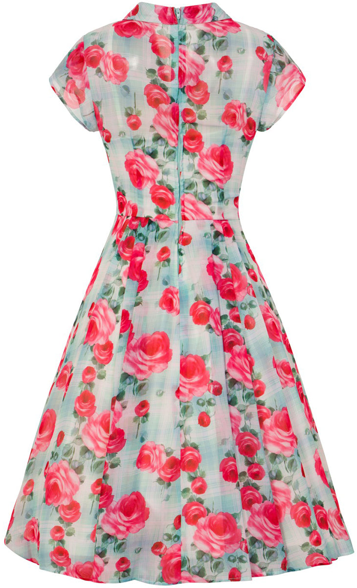 Hell_Bunny_SUZANNAH_Vintage_ROSES_Floral_CHECK_V-Neck_Dress_KLEID-4