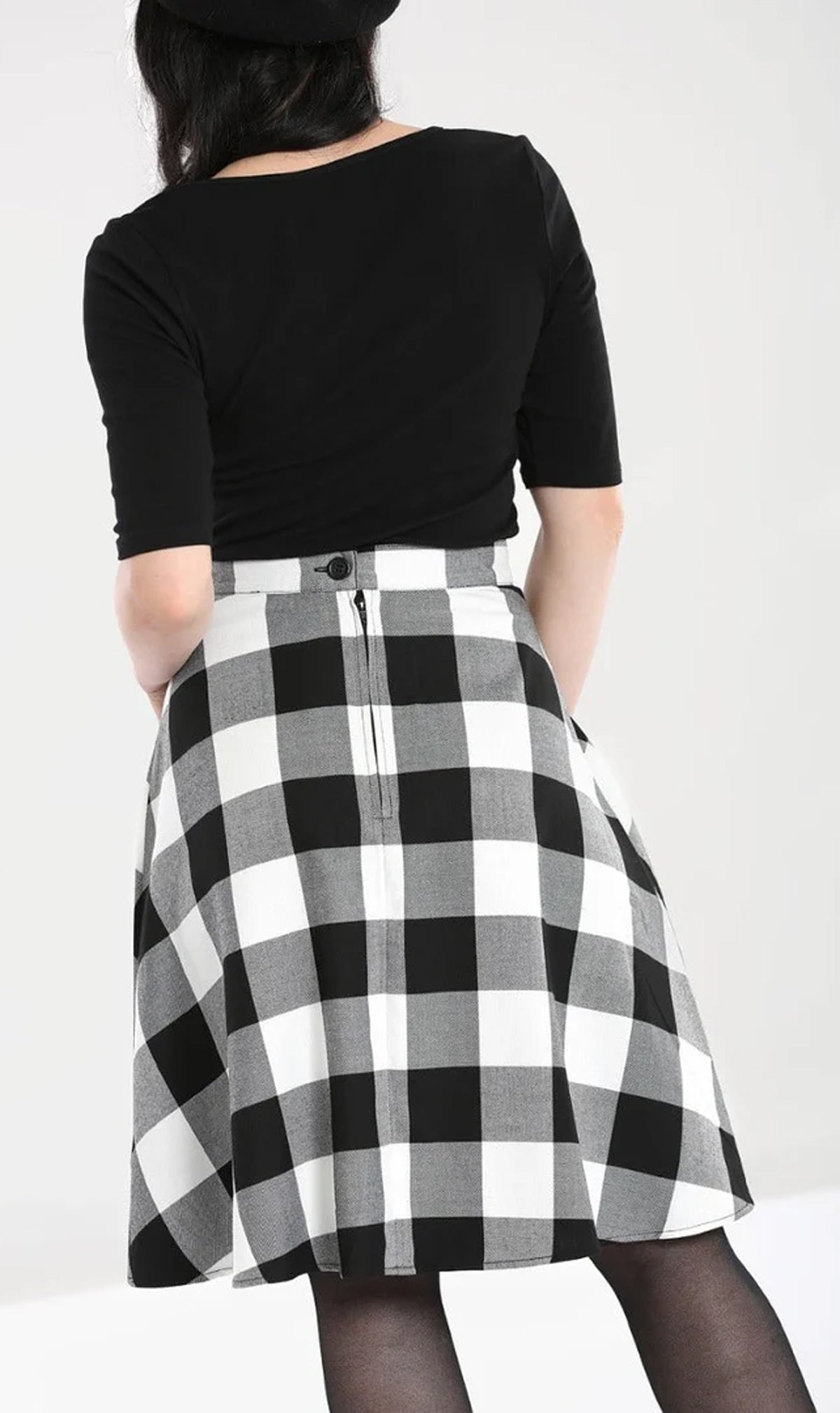 Hell_Bunny_TEEN_SPIRIT_Vintage_Tartan_High_Waist_Pockets_Karo_A-Linie_Skirt_ROCK_-_Schwarz-Wei-3