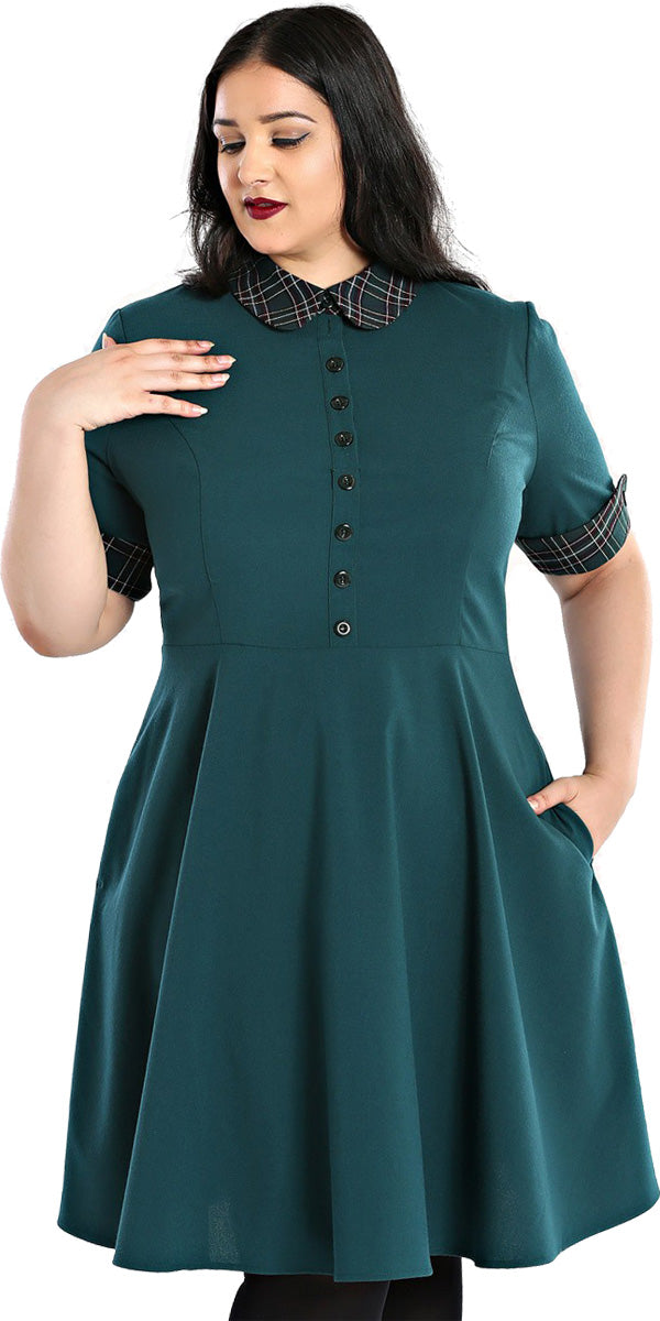 Hell_Bunny_TIDDLYWINKS_50s_TARTAN_Peter_Pan_SWING_DRESS_Kleid_Plus_Size_Gruen_killer_kirsche_2