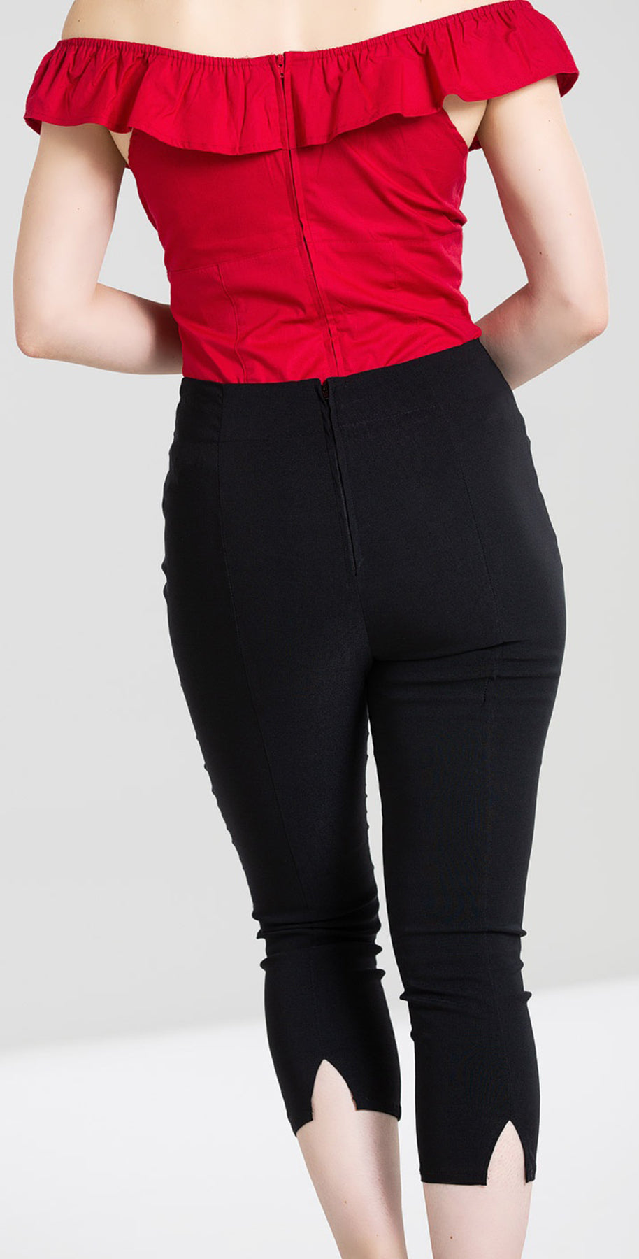 Hell_Bunny_TINA_Vintage_HIGH_WAISTED_Pin_Up_50s_CAPRIHOSE_Schwarz_killer_kirsche_3