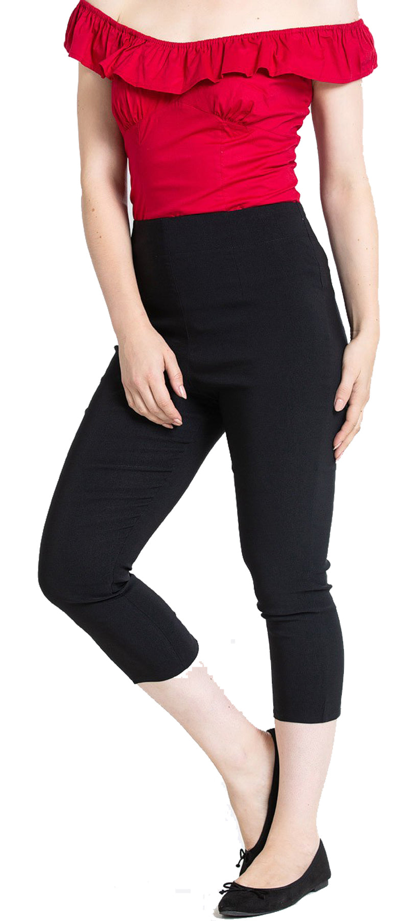 Hell_Bunny_TINA_Vintage_PLAIN_50s_HIGH_WAISTED_Pin_Up_CAPRIHOSE_Schwarz_killer_kirsche_1