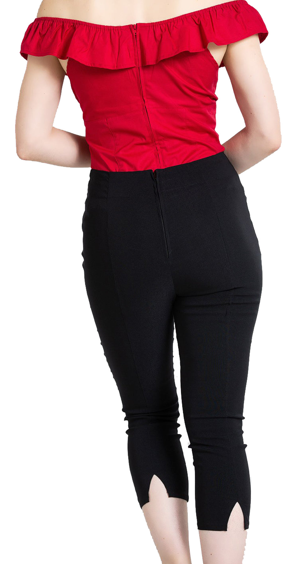 Hell_Bunny_TINA_Vintage_PLAIN_50s_HIGH_WAISTED_Pin_Up_CAPRIHOSE_Schwarz_killer_kirsche_2