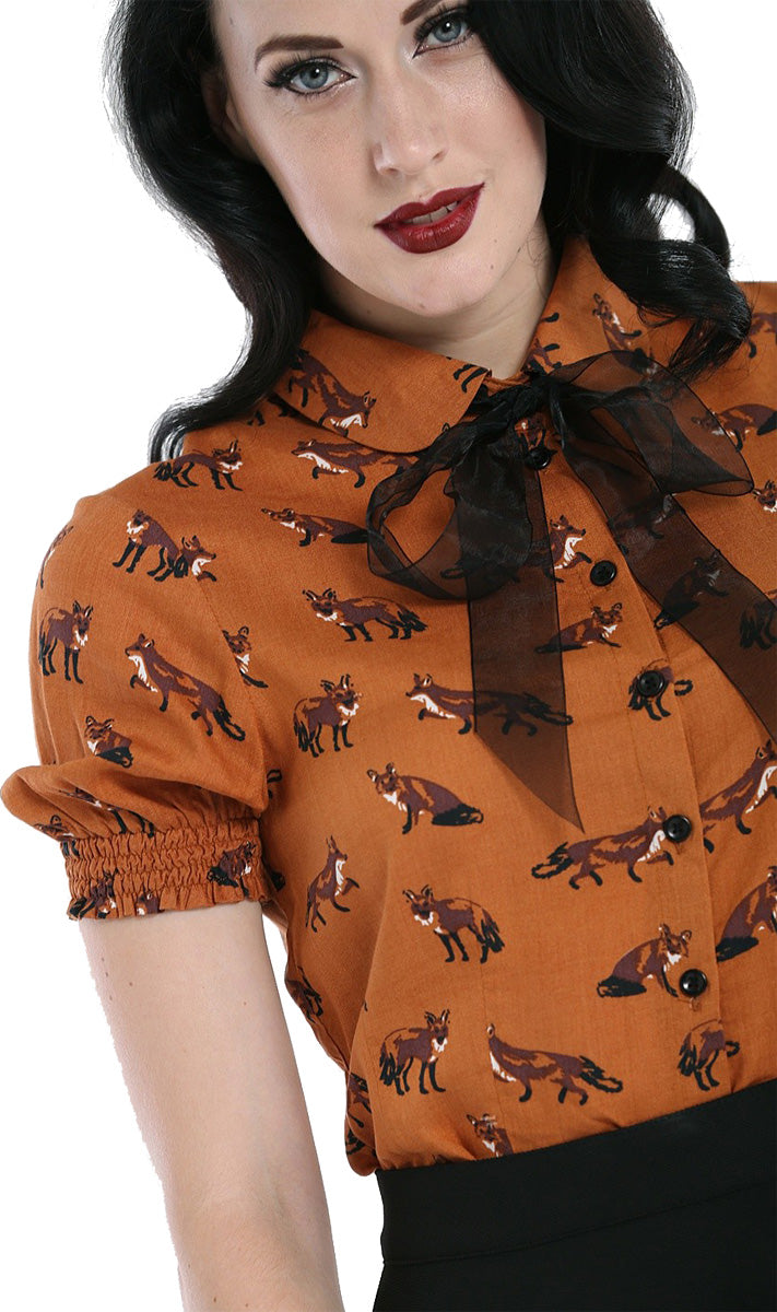 Hell_Bunny_VIXEY_Retro_FOX_Fuechse_BOW_Peter_Pan_Kurzarm_BLUSE_Blouse_Braun_killer_kirsche_1YRKcSDN7lusZT