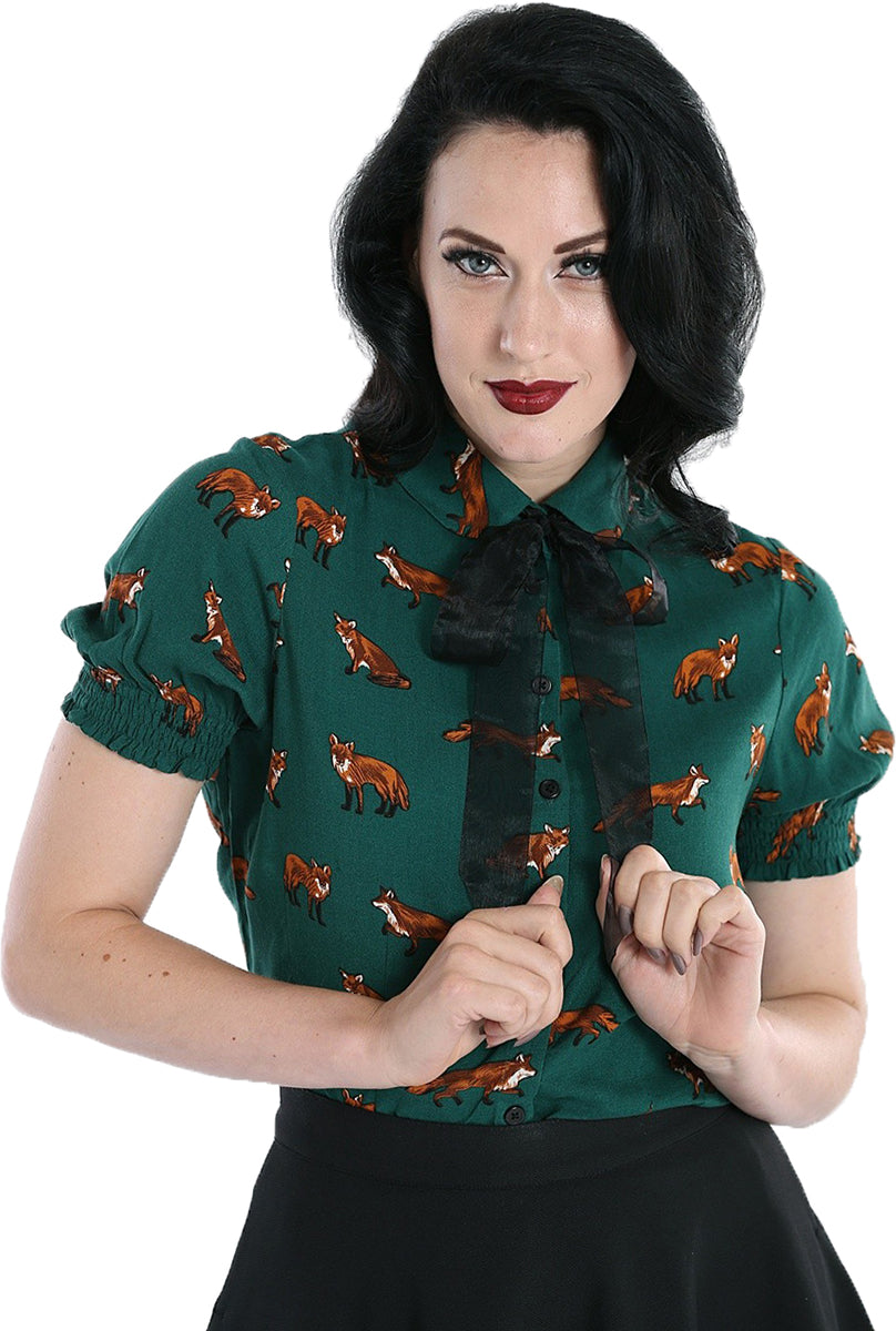 Hell_Bunny_VIXEY_Retro_FOX_Fuechse_BOW_Peter_Pan_Kurzarm_BLUSE_Blouse_Gruen-10yDRYaaO5ozVD