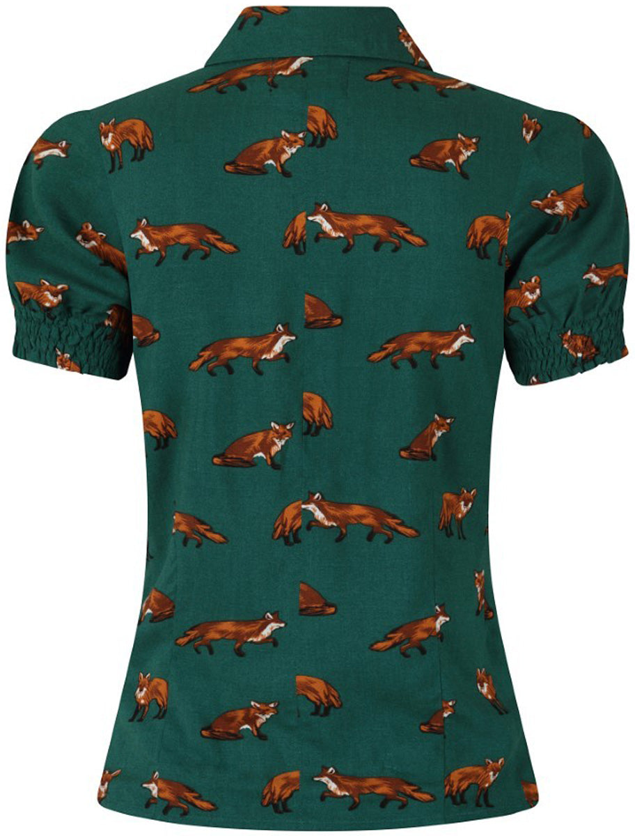 Hell_Bunny_VIXEY_Retro_FOX_Fuechse_BOW_Peter_Pan_Kurzarm_BLUSE_Blouse_Gruen_killer_kirsche_4