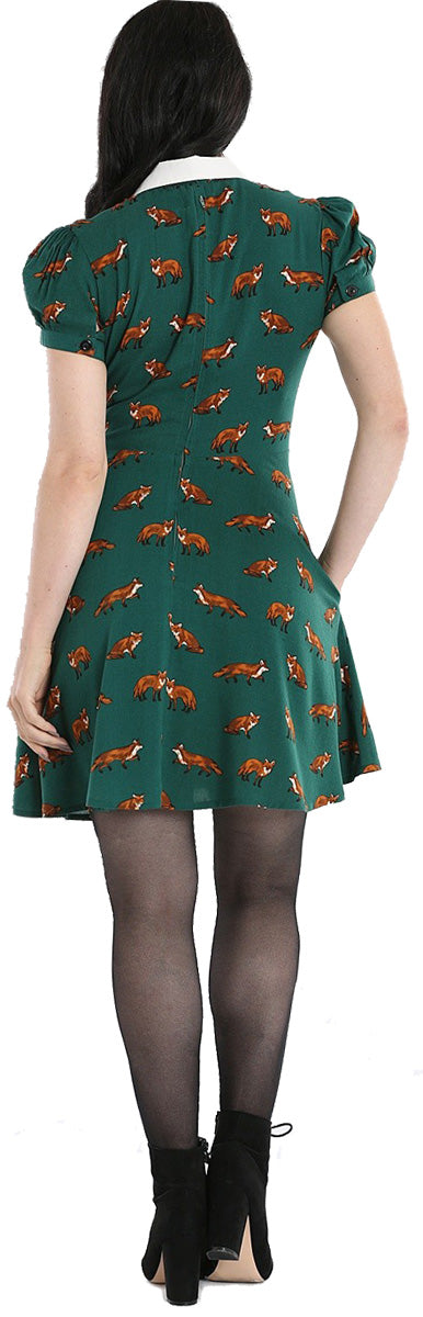 Hell_Bunny_VIXEY_Vintage_FOX_Fuchs_Kurzarm_Mini_SWING_DRESS_Kleid_Gruen_killer_kirsche_2