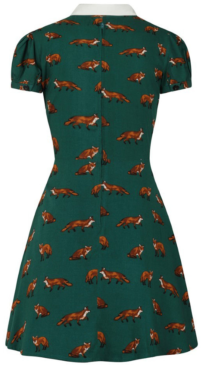 Hell_Bunny_VIXEY_Vintage_FOX_Fuchs_Kurzarm_Mini_SWING_DRESS_Kleid_Gruen_killer_kirsche_4
