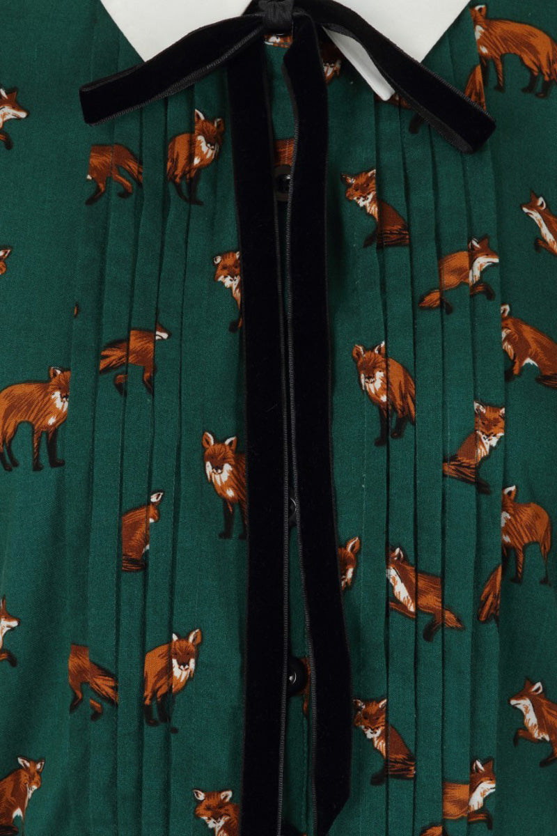 Hell_Bunny_VIXEY_Vintage_FOX_Fuchs_Kurzarm_Mini_SWING_DRESS_Kleid_Gruen_killer_kirsche_5