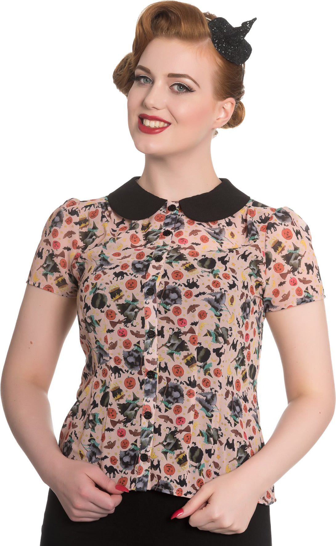 Hell_Bunny_WITCHY_BLOUSE_Retro_Chiffon_Pin_Up_HALLOWEEN_Pumpkin_BLUSE