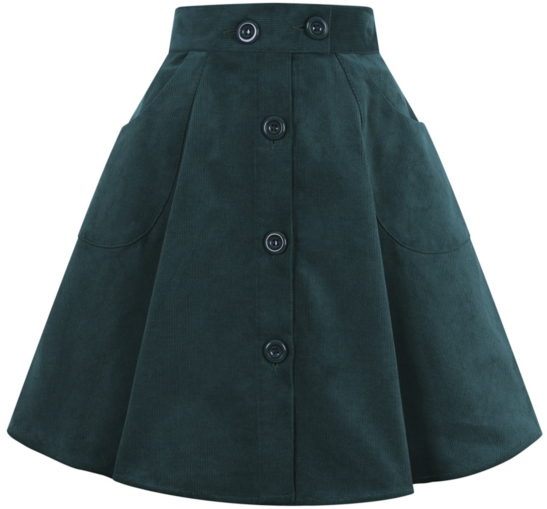 Hell_Bunny_WONDER_YEARS_Cord_Western_Retro_Skirt_ROCK_-_Dunkelgruen_killer_kirsche_5