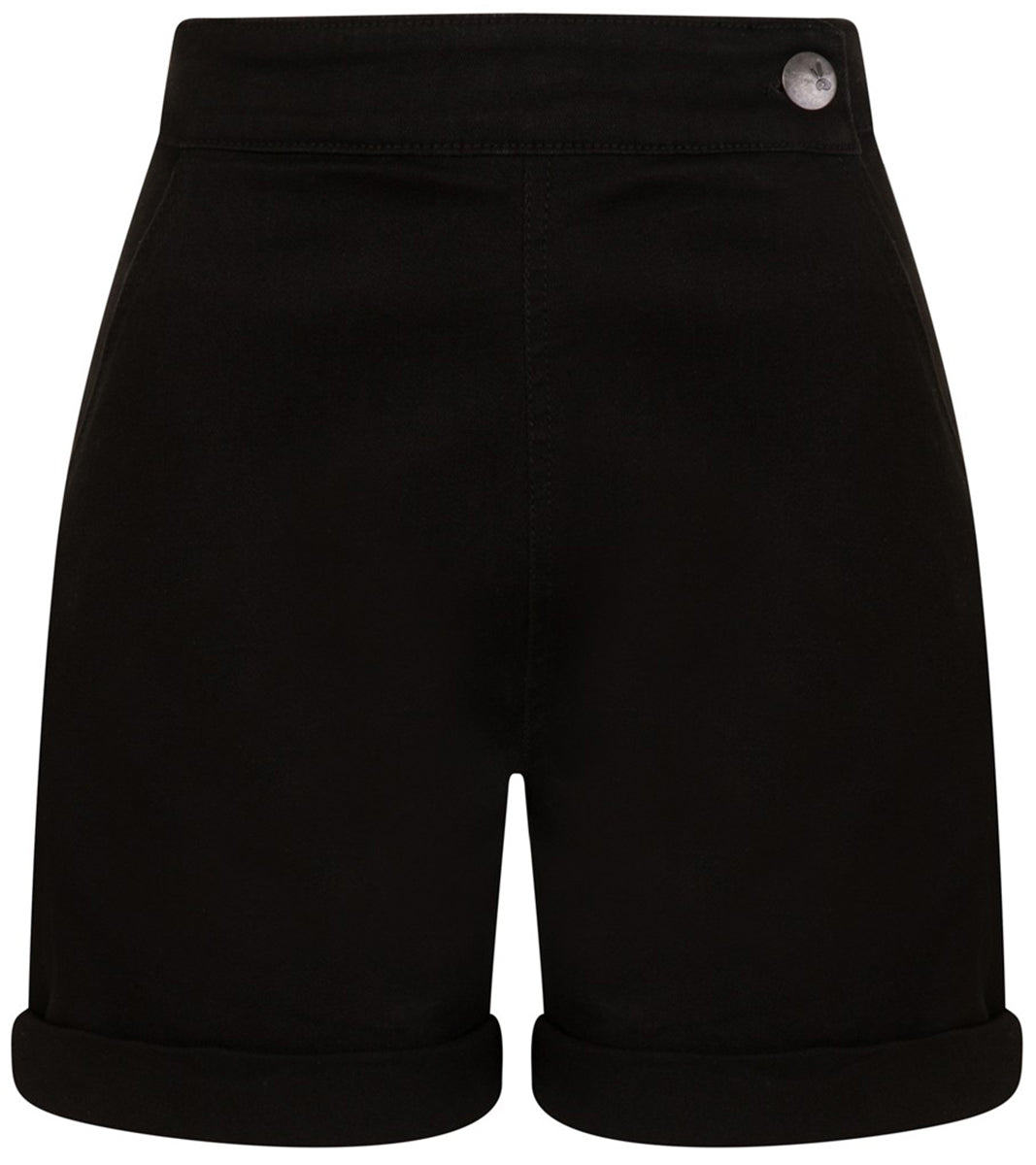 Hell_Bunny_YAZ_Vintage_DENIM_High_Waisted_JEANS_SHORTS_Hose_Schwarz-3