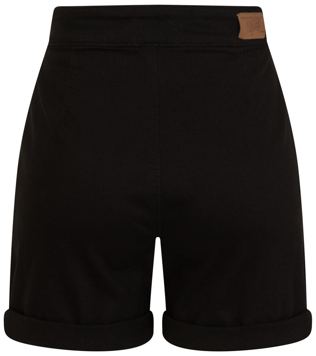 Hell_Bunny_YAZ_Vintage_DENIM_High_Waisted_JEANS_SHORTS_Hose_Schwarz-4