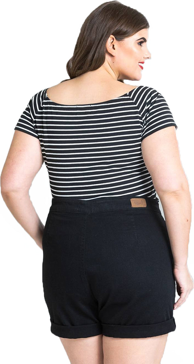 Hell_Bunny_YAZ_Vintage_DENIM_High_Waisted_SHORTS_Hose_Plus_Size_Schwarz-2