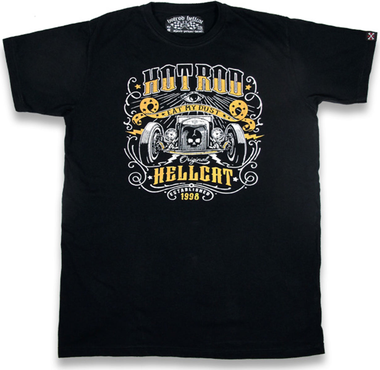 Hotrod_Hellcat_EAT_MY_DUST_Hot_Rod_CAR_Oldschool_HERREN_T-SHIRT-1